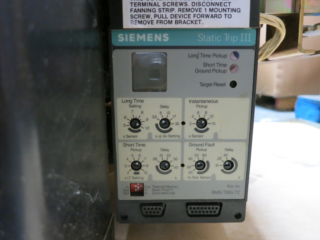 Siemens RLX-800 800A Air Power Breaker Static Trip III LSIG RMS-TSIG-TZ 800 Amp (DW5167-1)