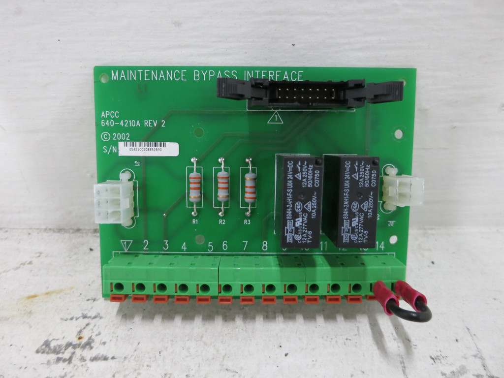 APC 640-4210A APCC Maintenance Bypass Interface Board Rev 2 640-4210-A UPS (DW5182-1)