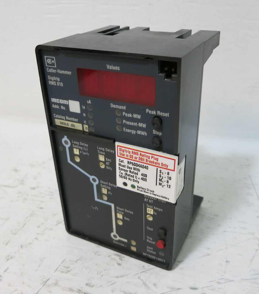 Cutler Hammer S83LS 400A Digitrip RMS 810 Trip Unit RP6D04A040 Plug 400 Amp LS (DW5364-1)