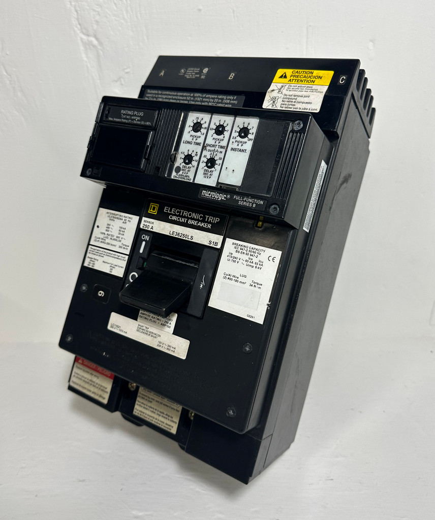 Square D I-Line LE36250LS 250A Circuit Breaker w/ 150 Amp Plug LE36150LS S1B LSI (EM4745-1)