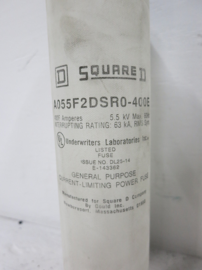 Square D A055F2DSR0-400E Current Limiting Power Fuse 400E Amp 5.5kV 400A Gould (DW5617-6)