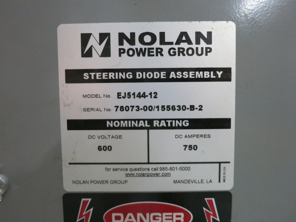 NEW Nolan Power EJ5144-12 Steering Diode Assy 600V DC 750A Best Battery Selector (DW5624-1)