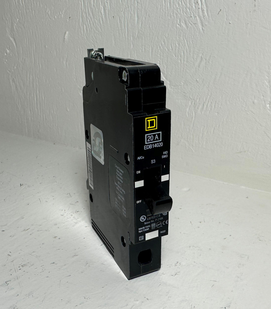 NEW Square D EDB14020 20A Circuit Breaker 1 Pole 18kA @ 277/240 VAC 20 Amp NIB (EM4838-50)