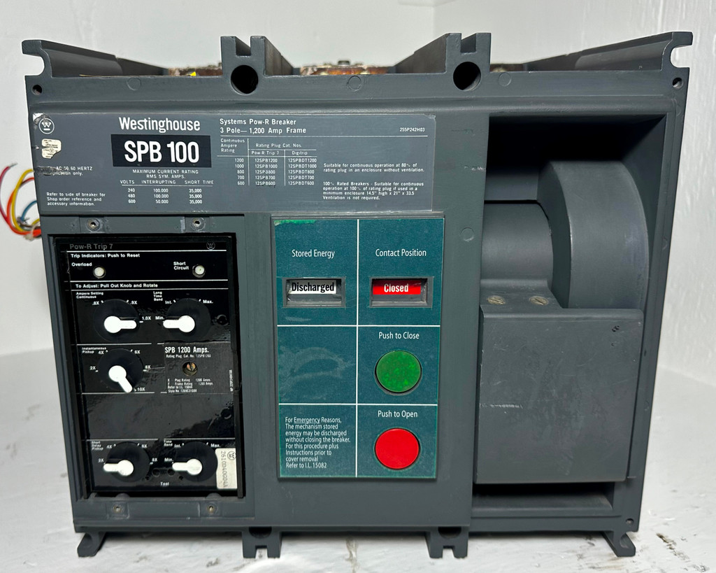 CH Westinghouse SPB 100 1200A DO LSI Pow-R Circuit Breaker 1200 Amp Plug SPB100 (EM4894-1)