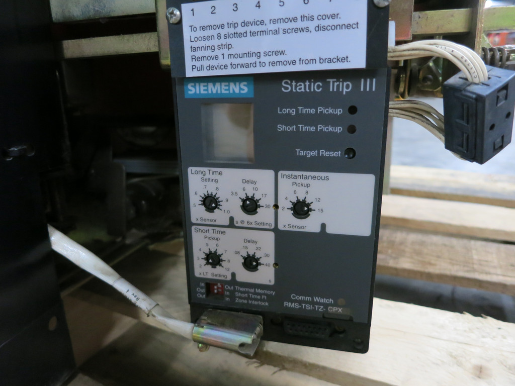 Siemens RL-4000 4000A Air Breaker LSI Static Trip III RMS-TSI-TZ-CPX 4000 Amp DO (DW5758-1)