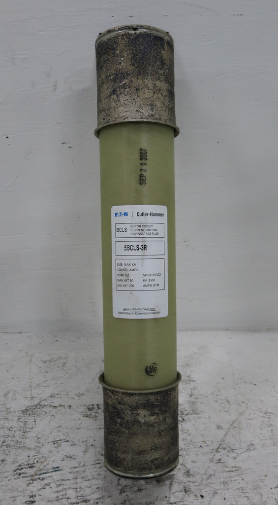 Eaton 5BCLS-3R 5.06 kV 100A (3R) BCLS Current Limiting Fuse Motor Circuit 5kV (DW5878-3)