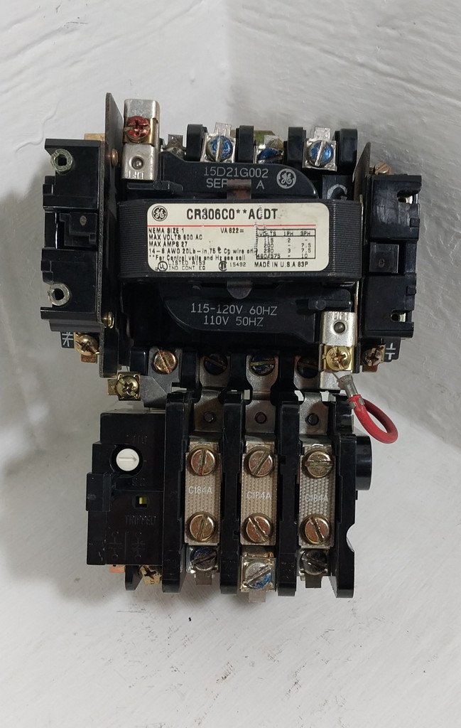 GE 8000 Size 1 Starter CR306C0**ACDT 460/575V-10Hp 120V Coil 27 Amps (BJ0702-1)