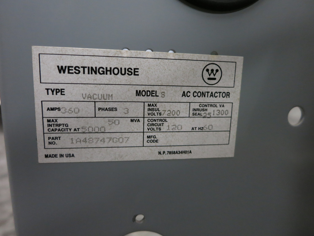 Westinghouse 1A48747G07 360A 7200V AC Ampgard Vacuum Contactor Model S 360 Amp (DW6028-1)