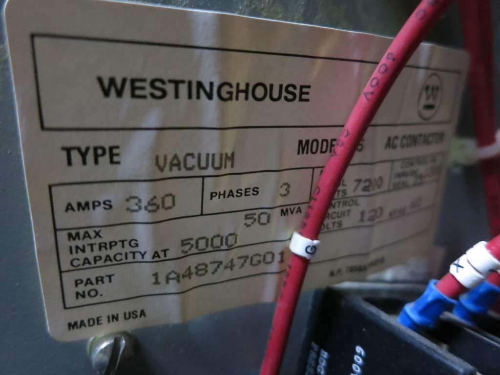 Westinghouse 839 HP 4160V Ampgard Medium Voltage Motor Control Contactor 102 FLA (DW6027-1)