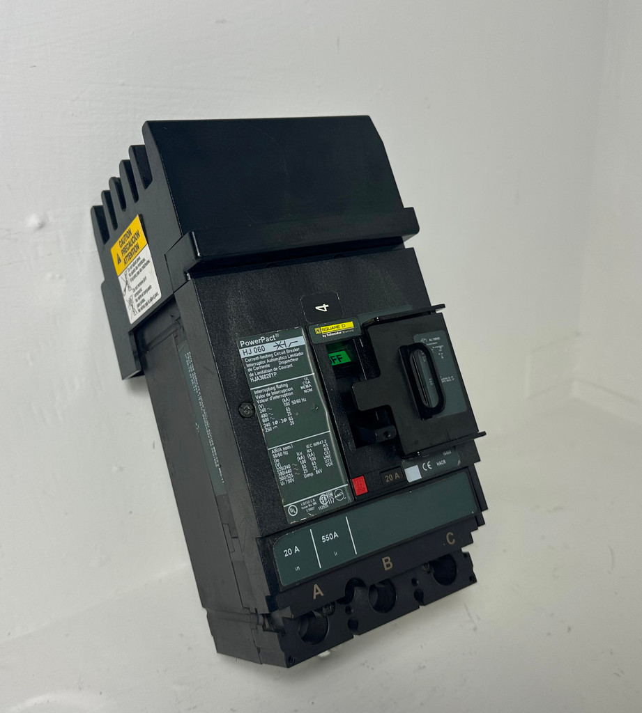 Square D I-Line HJA36020YP 60A PowerPact Circuit Breaker 20 Amp Trip 3P HJA36020 (EM5026-1)