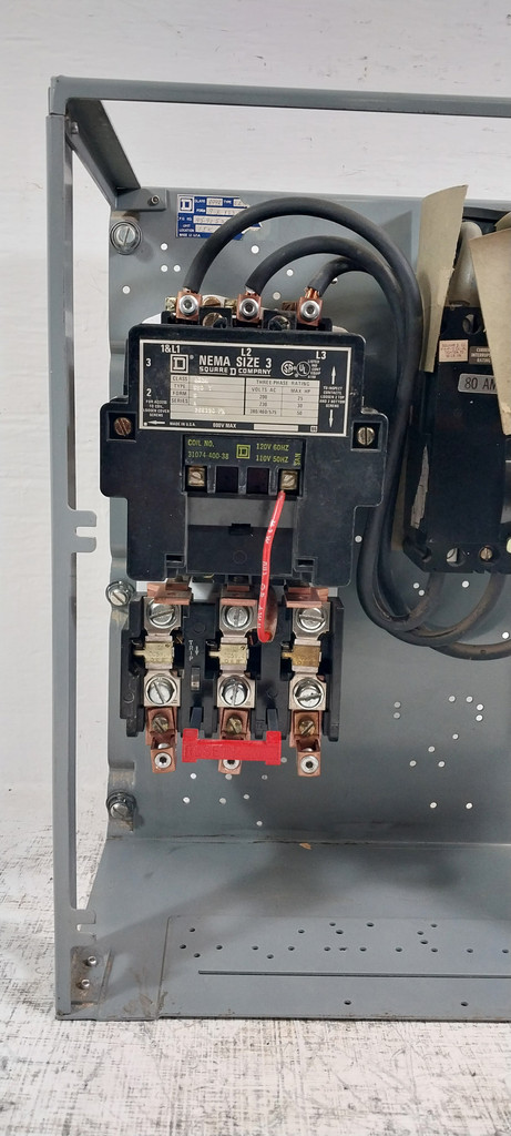 Square D Model 4 Size 3 Starter 80A Breaker 18" MCC Motor Control Bucket 80 Amp (BJ0762-1)