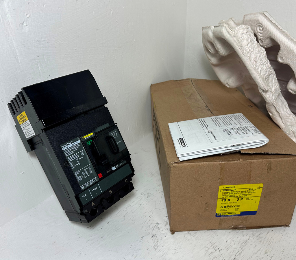 NEW Square D I-Line HJA36070YQ 70A PowerPact Breaker HJA36070 HJ150 Trip 3P NIB (EM5059-1)