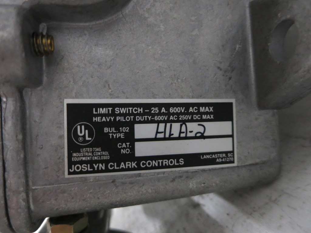 NEW Joslyn Clark Bul 102 HLA-2 Limit Switch 25A 600V Heavy Duty Pilot HLA2 (DW6106-1)