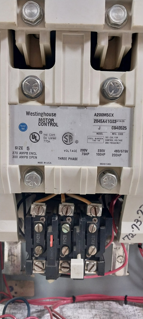 Westinghouse Type W Size 5 Starter 400A Breaker 36" MCC Bucket 400 Amp No Door (BJ0777-1)