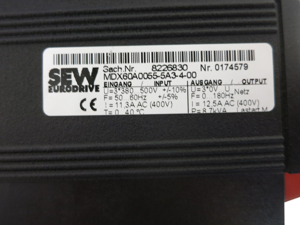 Sew Eurodrive MDV60A0055-5A3-4-00 MoviDrive Drive Inverter 8.7kVA MDX60A0055-5A3 (DW6140-1)