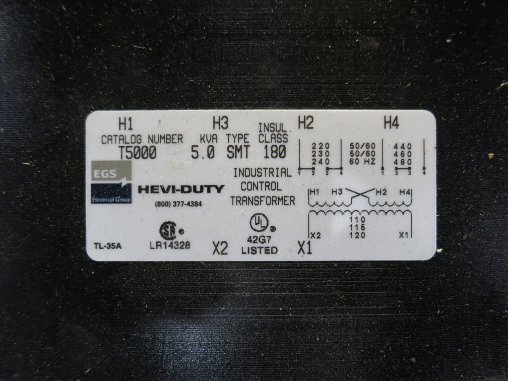 NEW Hevi-Duty 5 kVA 240/480 to 120 V 1PH Control Transformer T5000 5000VA SMT (DW6194-1)