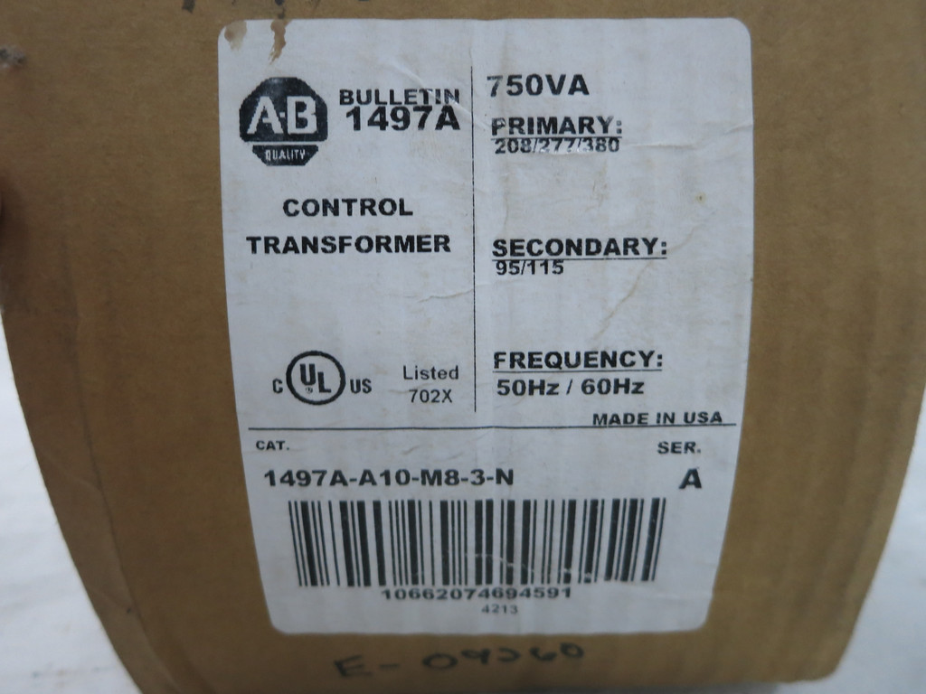 NEW Allen Bradley 1497A-A10-M8-3-N 750VA Control Transformer 208/277/80 - 95/115 (DW6207-1)