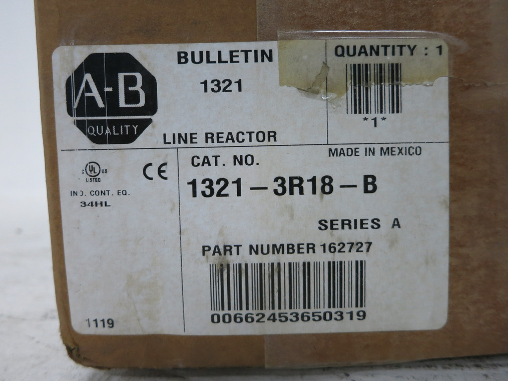 NEW Allen Bradley 1321-3R18-B Line Reactor Drive 162727 Ser A 18 Amp 18A (DW6256-3)