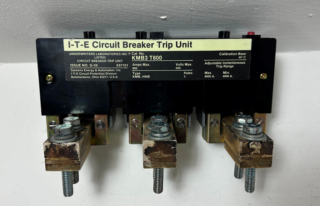 I-T-E KMB3T800 800A Circuit Breaker Trip Unit Type KMB HNB ITE 600V 3P 800 Amp (EM5106-2)