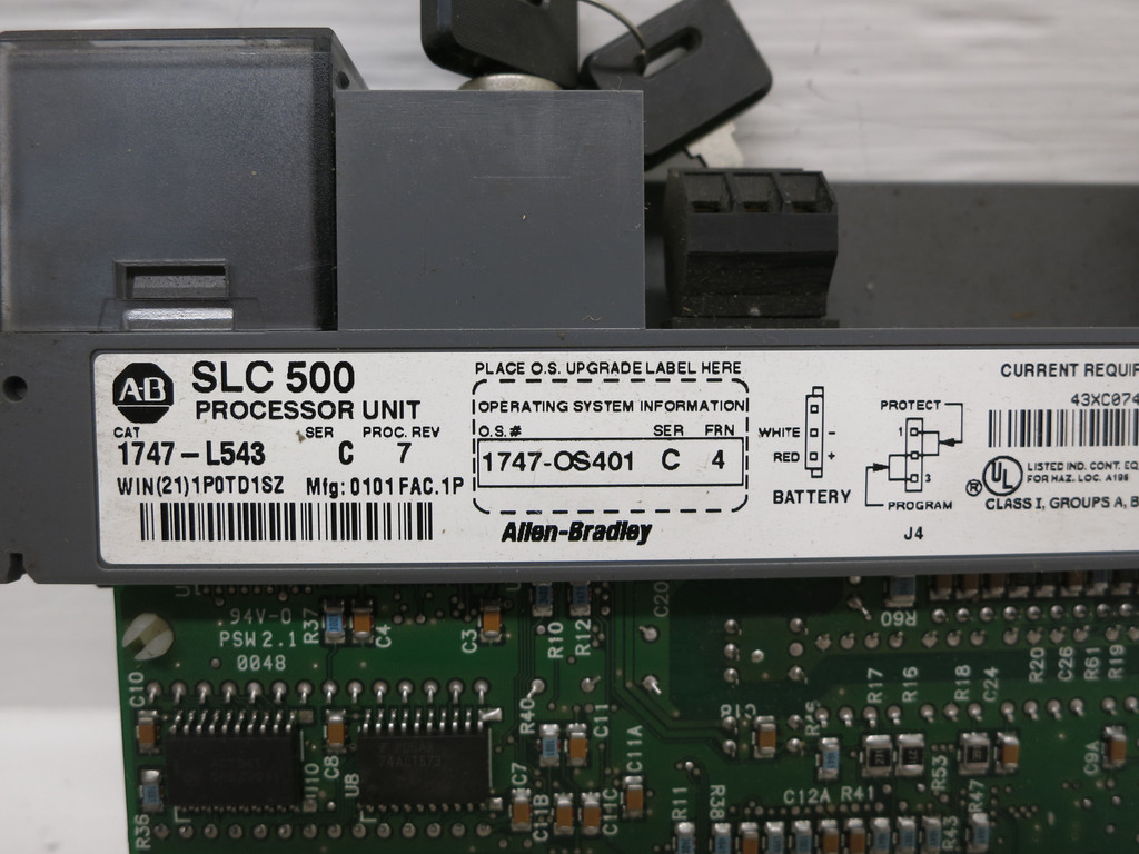 Allen Bradley 1747-L543 Ser C Rev 7 SLC 500 Processor PLC Module SLC 5/04 CPU (DW6297-2)