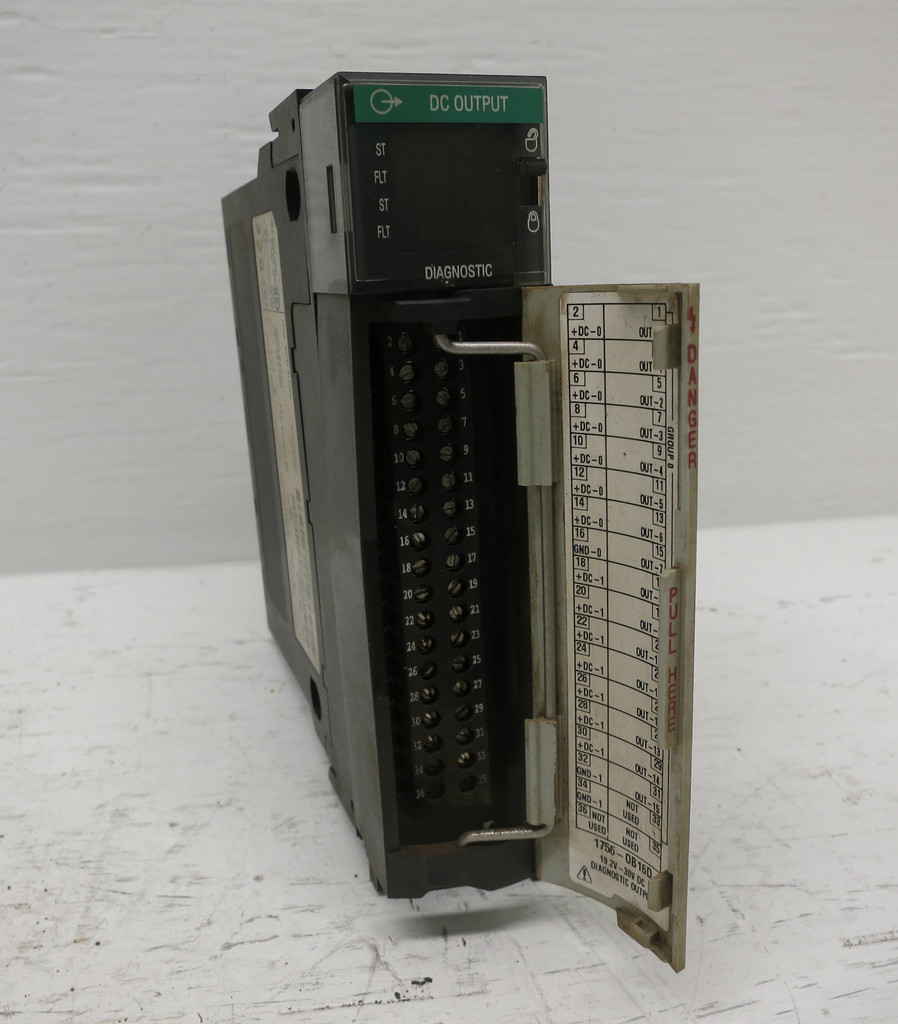 Allen Bradley 1756-OB16D Ser A Rev J01 FW 2.3 DC Output PLC Module ControlLogix (DW6295-1)