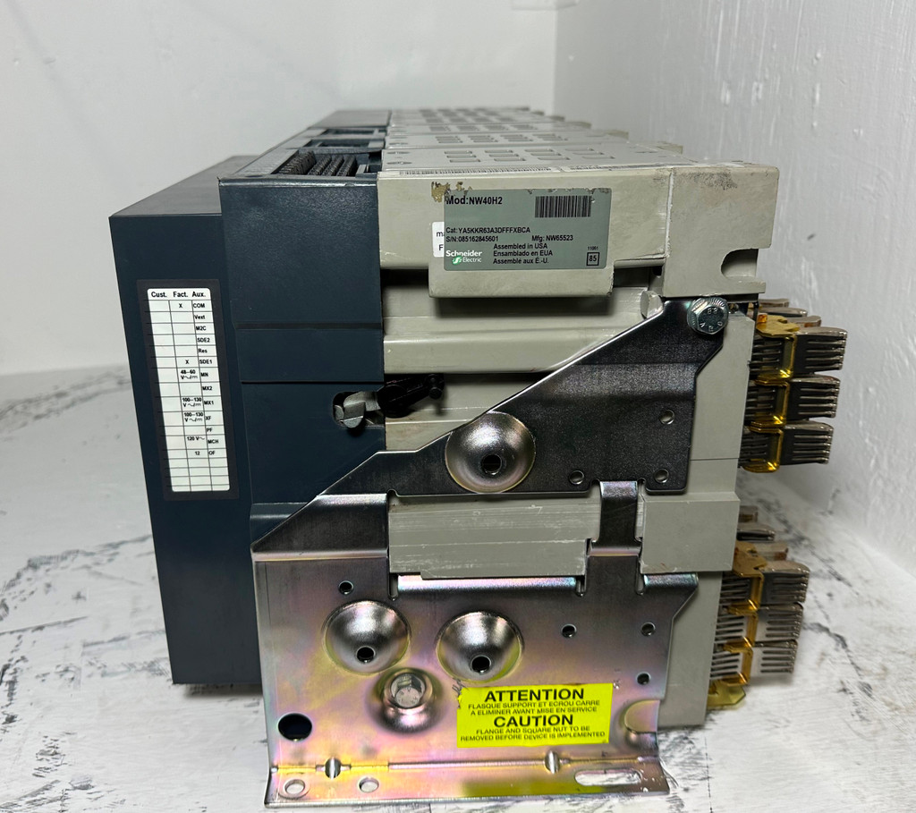 Square D NW40H2 4000A MasterPact EO Breaker w Shunt & UVR 5.0P Trip LSI 4000 Amp (EM5114-1)