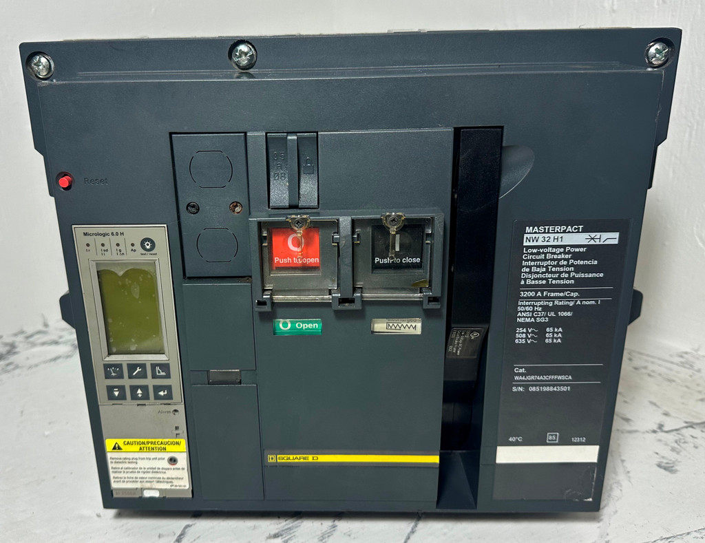 Square D NW32H1 3200A MasterPact LSIG Circuit Breaker EO 2500 Amp Trip & Shunts (EM5116-4)