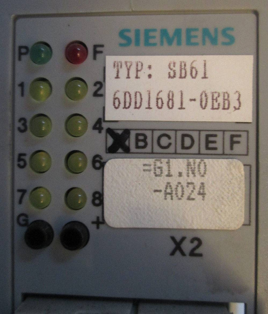 Siemens SB61 6DD1681-0EB3 Sinec Symadin D PLC Simatic S5 G1.N0-A024 Symadyn (EBI3900-42)
