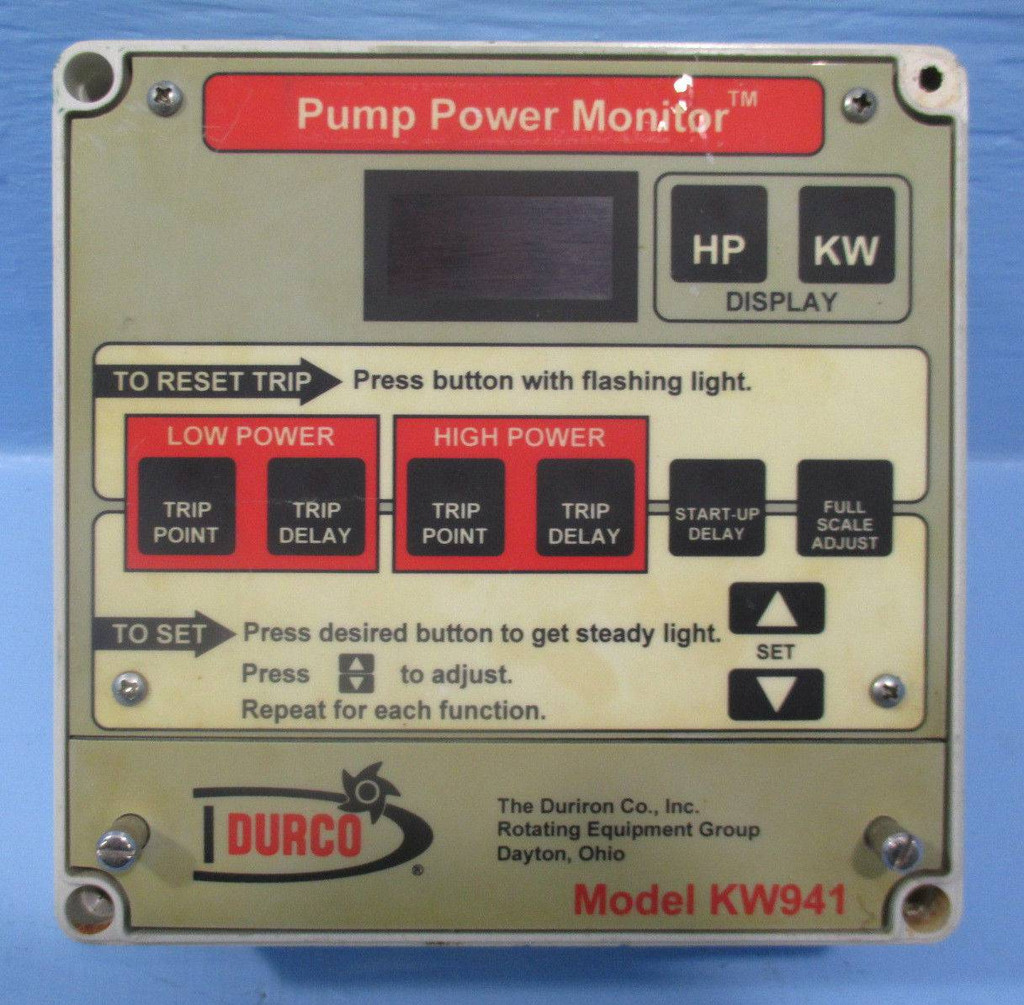 Durco Pump Power Monitor Model KW941 AY55611D 110V (EBI1203-9)