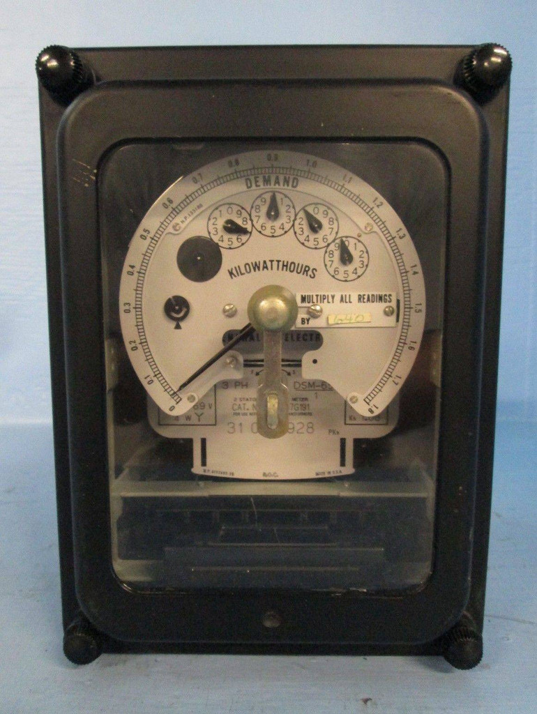 General Electric 700X67G191 2 Stator Watthour Meter DSM-65 Relay GE 3 PH Watt 3P (EBI2057-5)