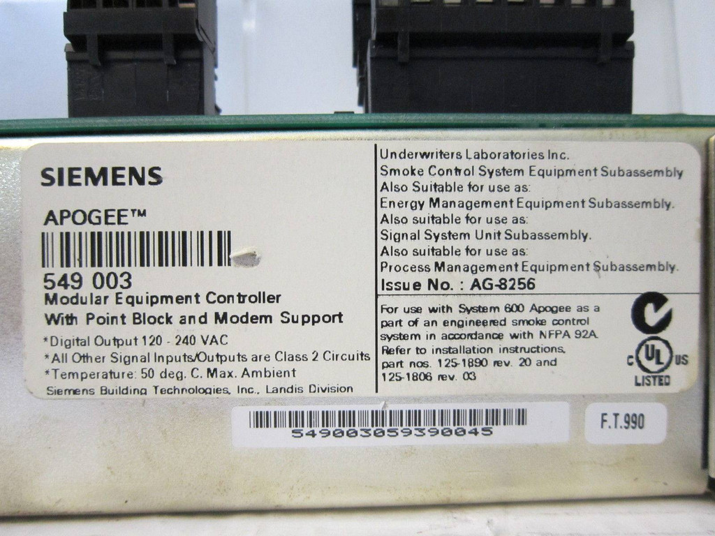 Siemens Landis & Gyr 549-003 APOGEE System 600 Modular Equipment Controller (EBI3827-5)