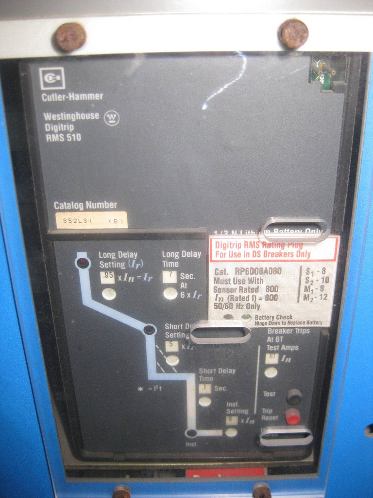 Cutler-Hammer DS II-508 800A w 800A RP LSI Digitrip Breaker Westinghouse DSII 2 (EBI0857-1)