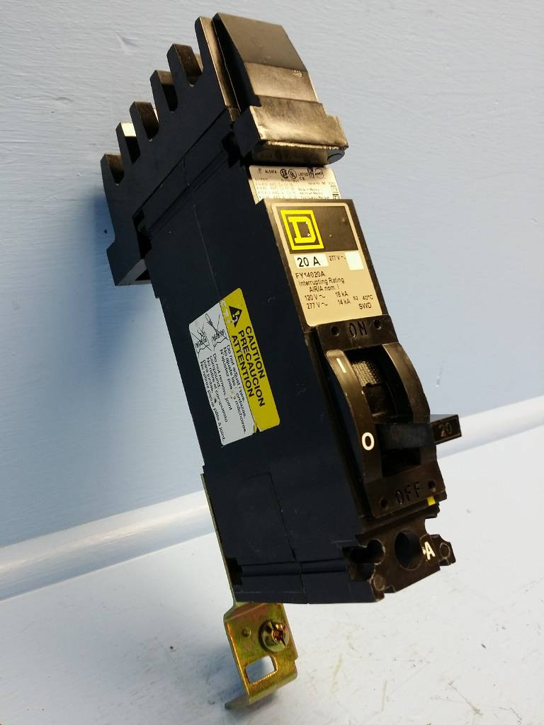 Square D I-Line FY14020A 20A Circuit Breaker Thick 277 VAC 1 Pole Type FY 20 Amp (EBI4229-23)