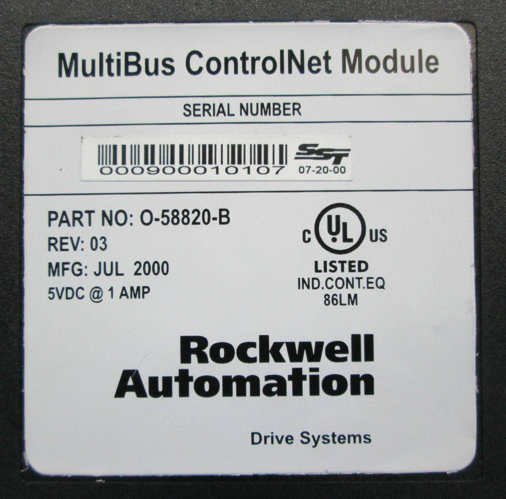 Reliance 0-58820-B MBCN MultiBus ControlNet Module Rev 03 Automax O-58820-B (EBI3525-1)