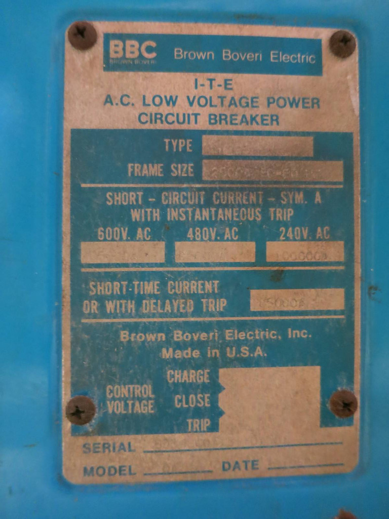 BBC LK-25 Breaker 2500A LSG  Solid State Trip Device LSS 4 611250-T24 Gould ABB (PM0260-1)