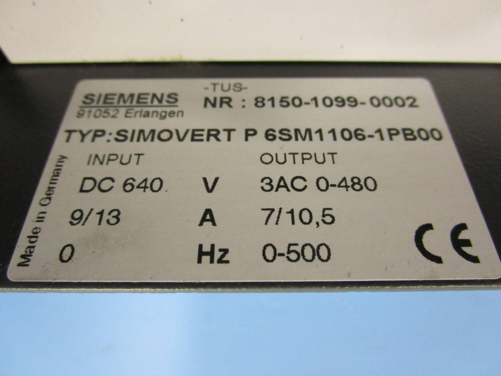 Siemens Simovert P 6SM1106-1PB00 Inverter Module PM 6 SM1-WR 6SM11061PB00 6SM1WR (NP0641-9)