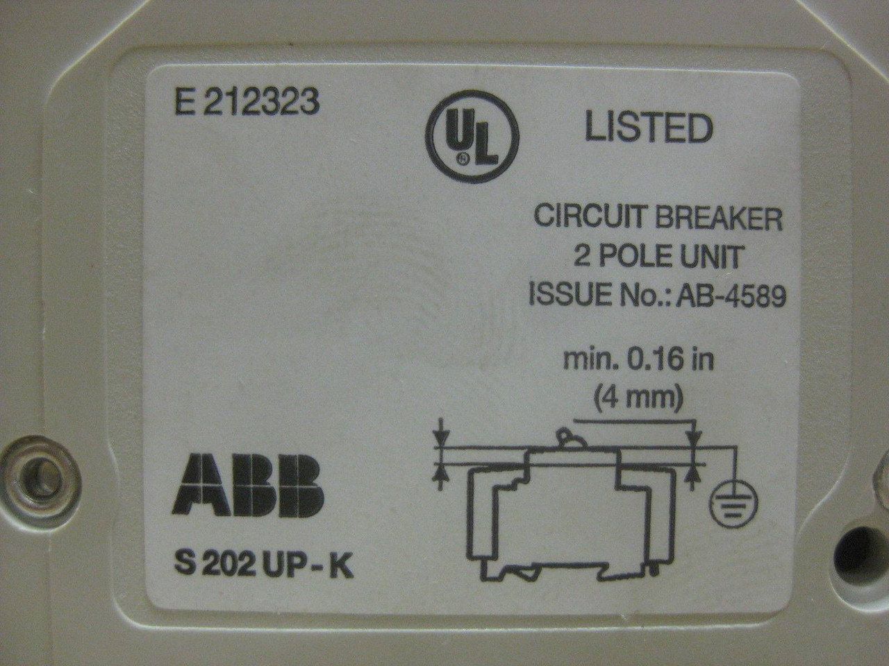 ABB S202UP-K10A S2C-A1U 10A Circuit Breaker 2P 480Y/277 VAC 10kA 10 Amp (EBI0085-10)