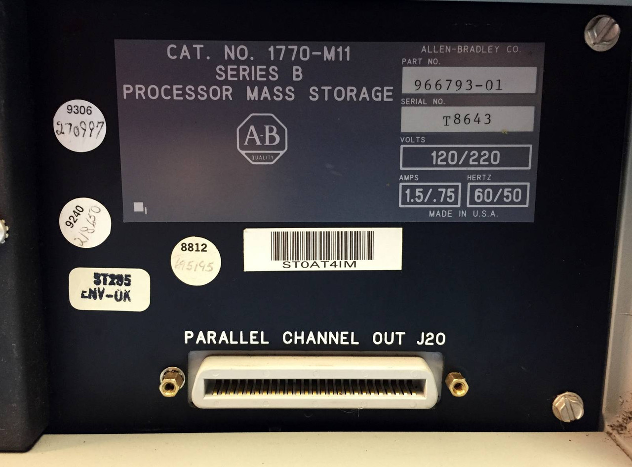 Allen Bradley 1770-M11 Mass Storage System Processor M11 Series B 966793-01 (EM0955-1)