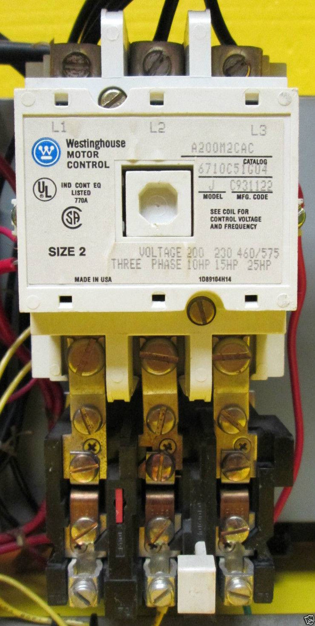 Westinghouse Type W Size 2 Starter 40A Breaker Motor Control Center Bucket 12" HFB (TK0920-1)