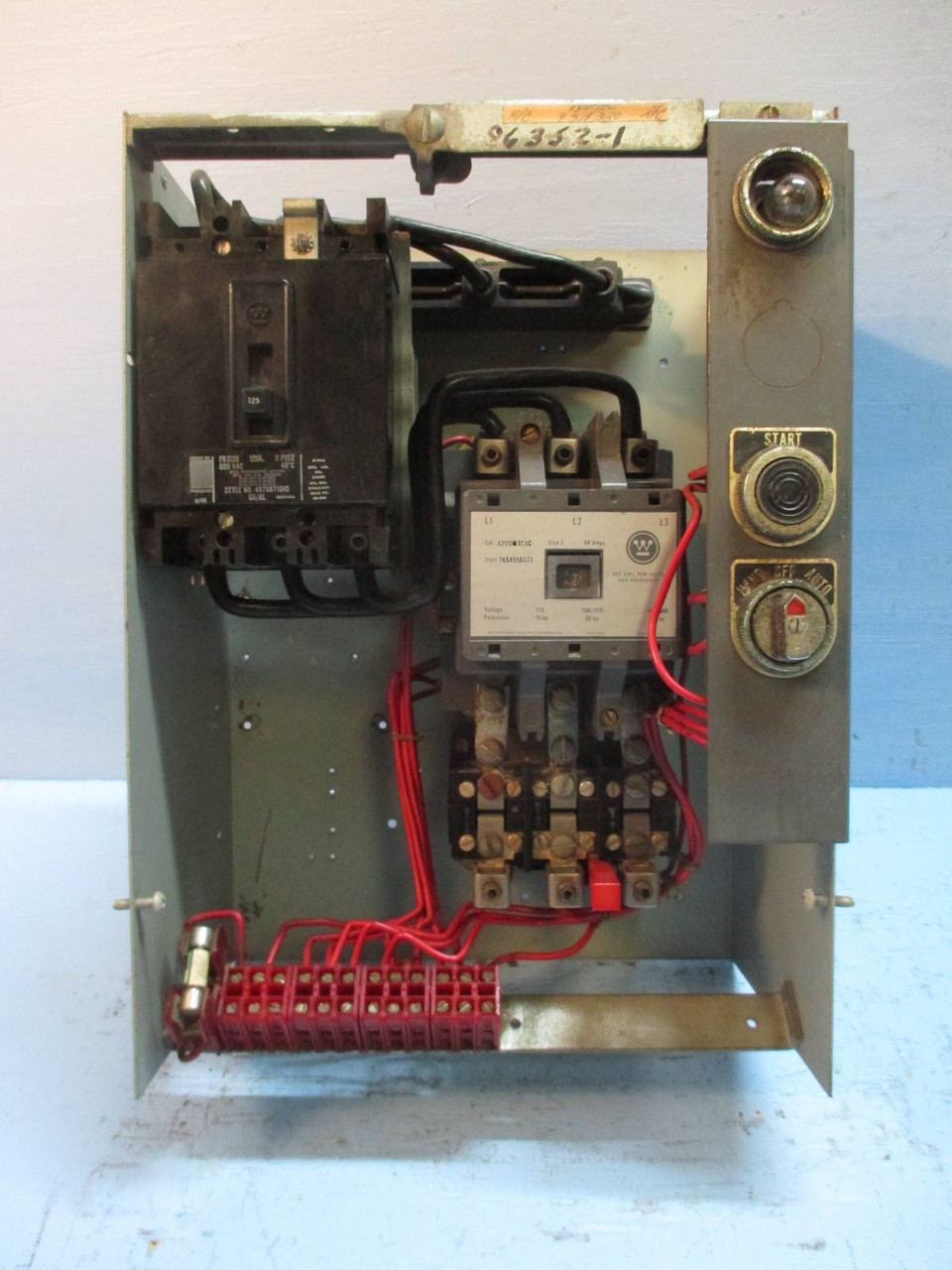 Westinghouse Type W Size 3 Starter 125A Breaker Motor Control Center Bucket 18" (TK0935-2)