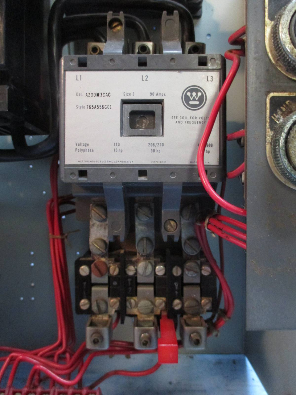 Westinghouse Type W Size 3 Starter 125A Breaker Motor Control Center Bucket 18" (TK0935-2)