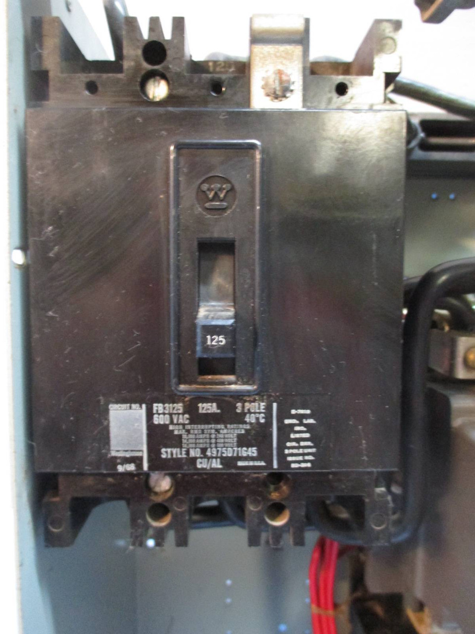 Westinghouse Type W Size 3 Starter 125A Breaker Motor Control Center Bucket 18" (TK0935-2)