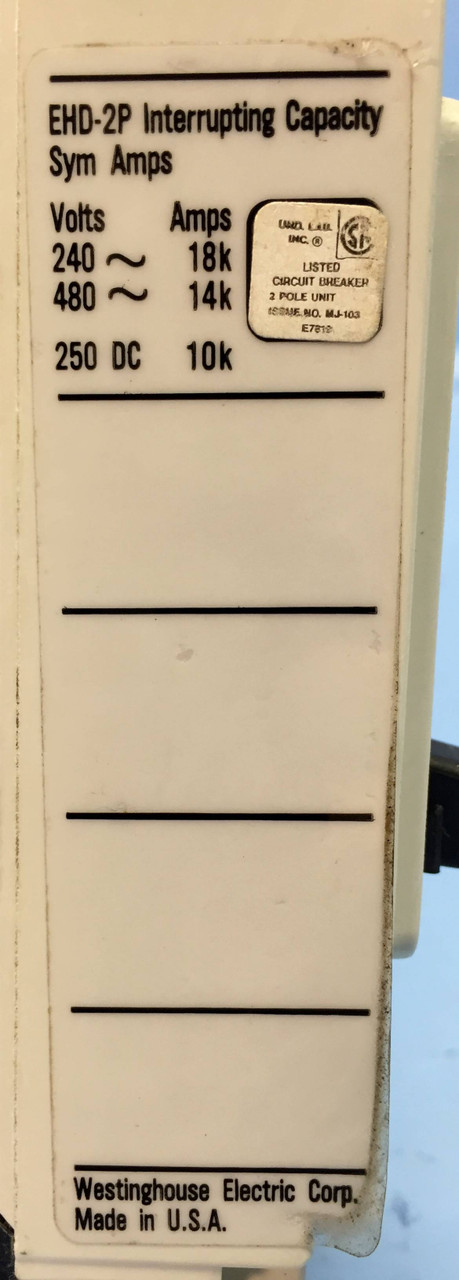 Westinghouse EHD2015L 15A Circuit Breaker Matte 2P EHD2015 Cutler Hammer 15 Amp (EM0975-1)