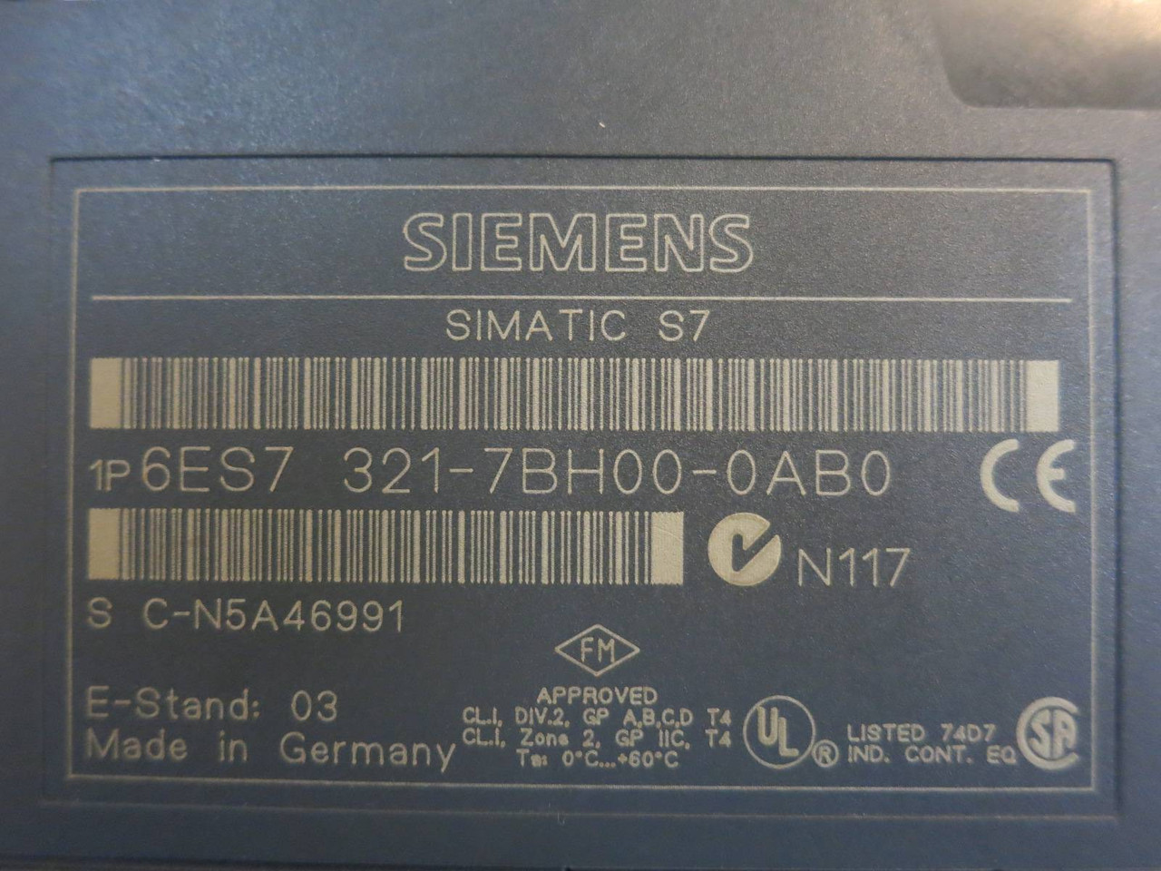 Siemens 1P 6ES7 321-7BH00-0AB0 Simatic S7 Module PLC Simadyn D 7BHOO-OABO S5 (PM1555-2)