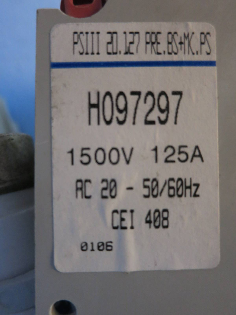 Ferraz H097297 1500V 125A AC 20-50/60 Hz PSIII 20.127 PRE.BS+MC.PS Fuse Holder (PM1582-1)
