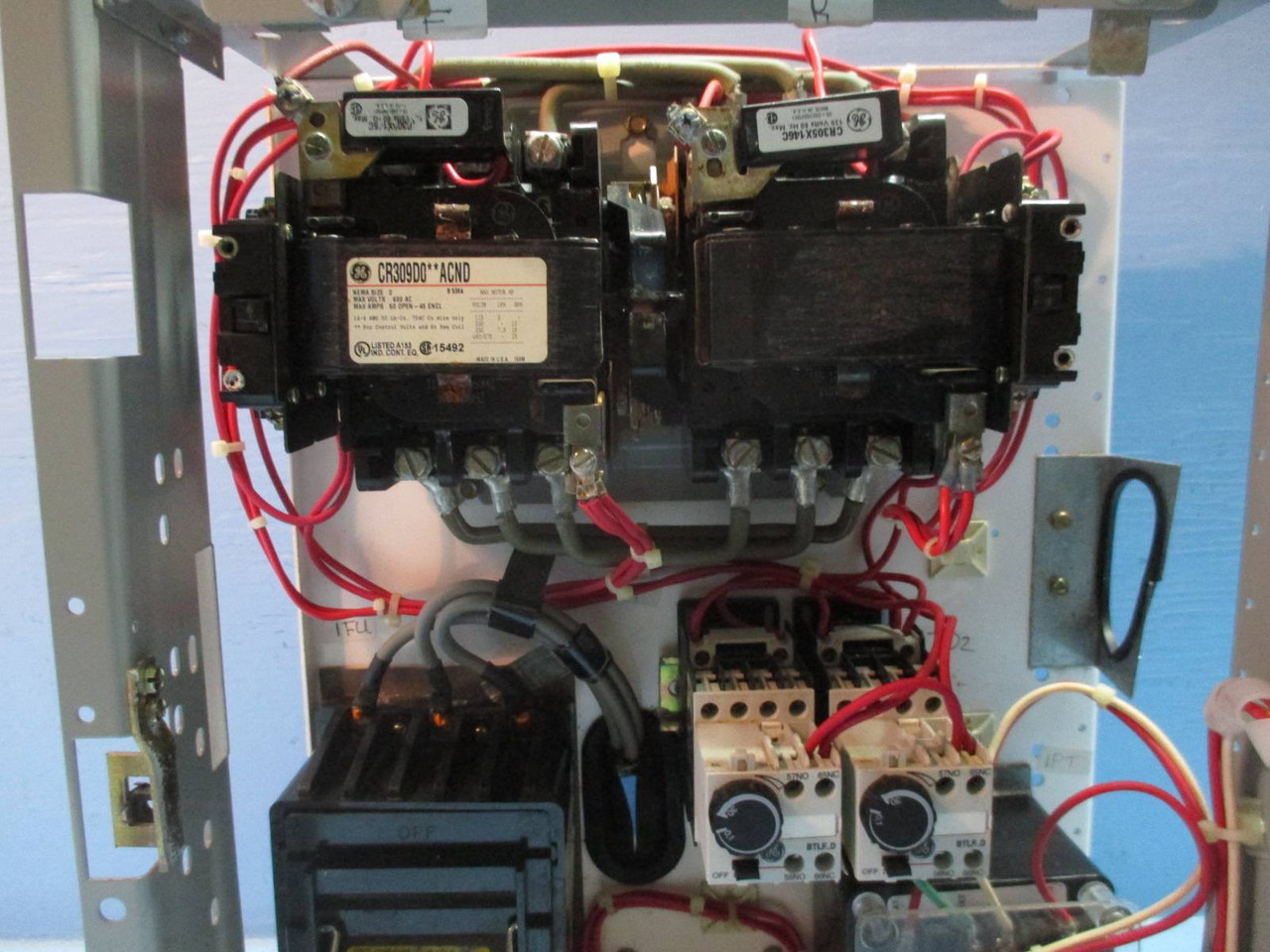 GE 8000 Size 2 Reversing Starter w/ time delay 30 Amp Fusible 18" MCC Bucket (TK1167-2)
