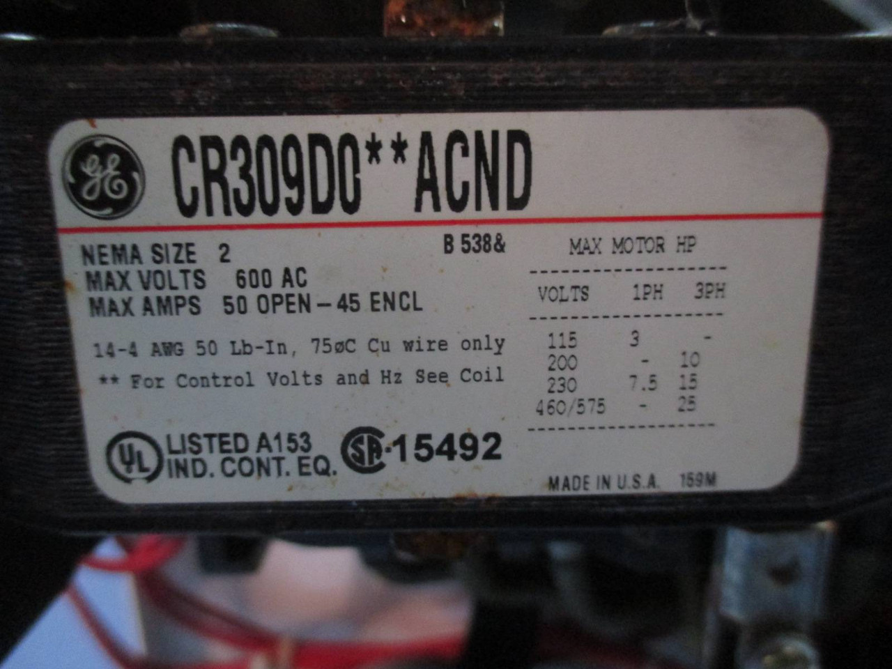 GE 8000 Size 2 Reversing Starter w/ time delay 30 Amp Fusible 18" MCC Bucket (TK1167-2)