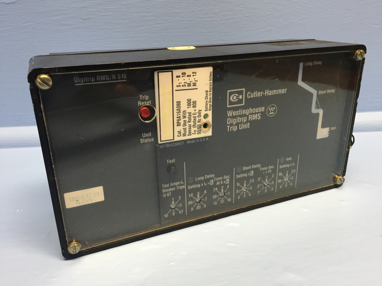 Cutler Hammer Digitrip RMS/R 510 1600 Amp Trip Unit w/ 800A Plug RP6A16A080 LSI (EM1100-1)