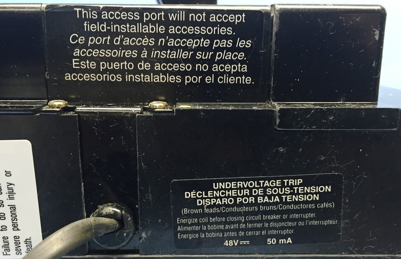 Square D PAF361600DC1680 1600A DC Circuit Breaker w Aux & UVR 1600 Amp bad label (EM1106-3)