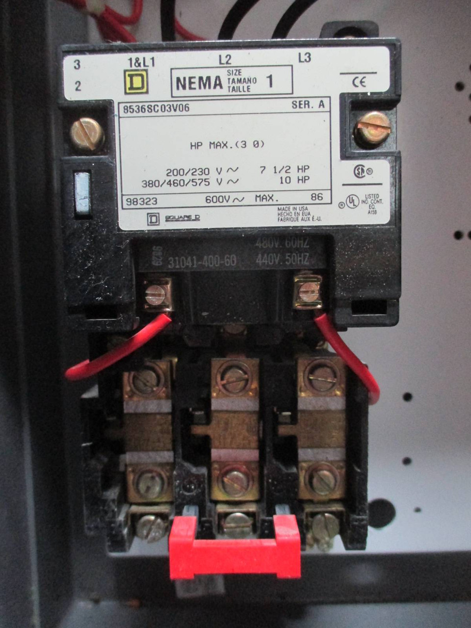 Square D 8538SCW24V06AF4 Size 1 Starter 30 Amp Fused Type 4X Combination 8536 3R (TK1269-4)